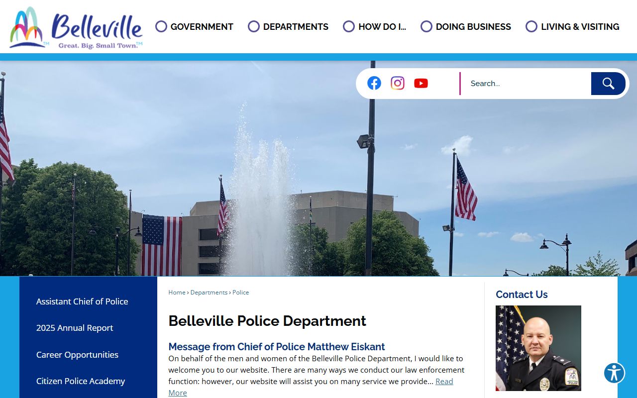 Belleville Police Department official records and contact page